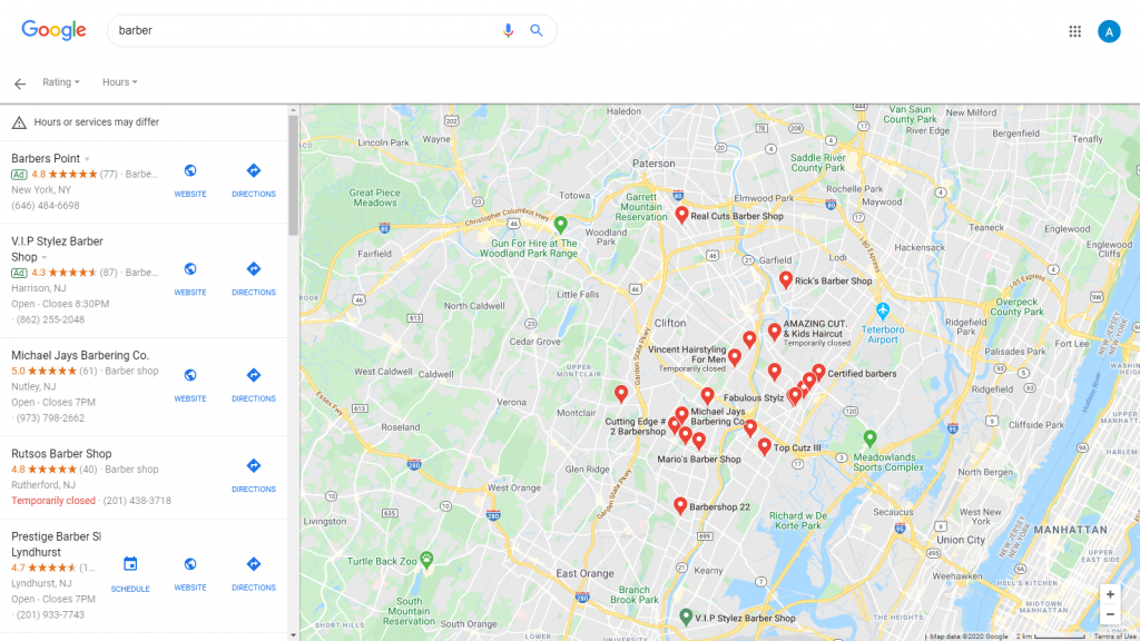 Google Maps Snack Pack