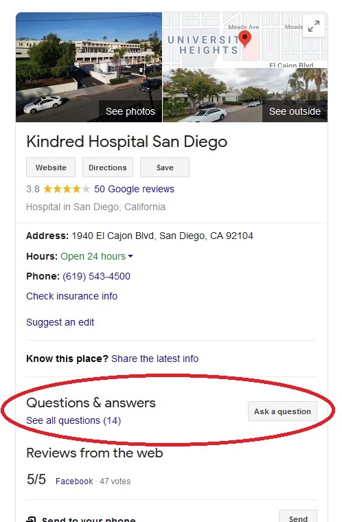 Local SEO Tips: An example of Question answers posted by people